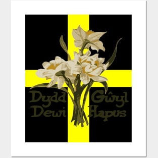 Dydd Gwyl Dewi Hapus With St David Cross Posters and Art